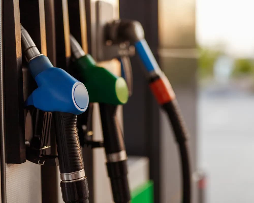 Petrol pumps at a service station
